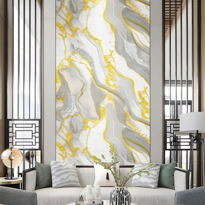 Yaldızlı mermer duvar sticker